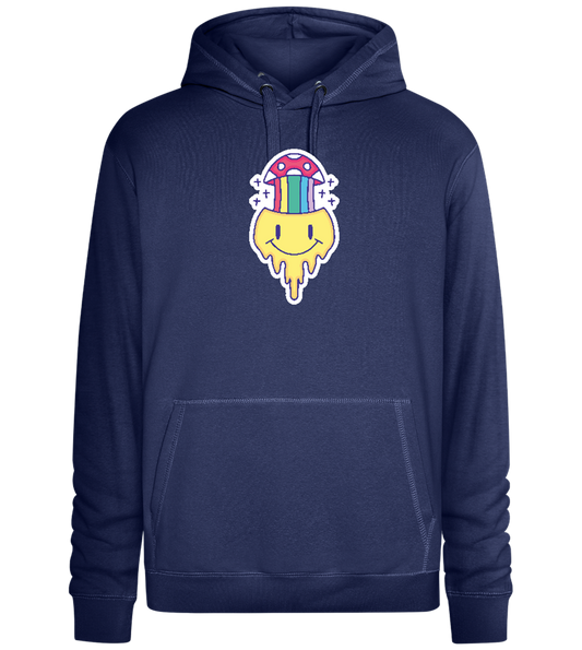 Rainbow Mushroom Smiley Design - Premium unisex hoodie_DENIM CHINA_front