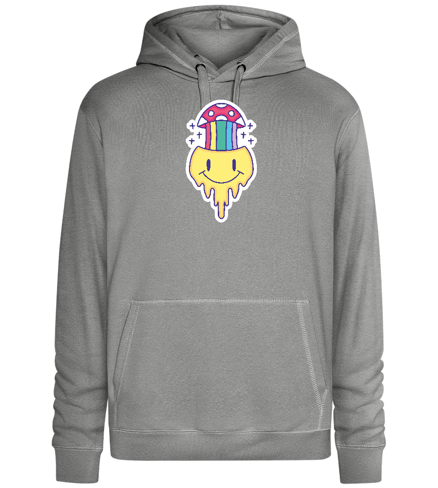 Rainbow Mushroom Smiley Design - Premium unisex hoodie_ORION GREY II_front