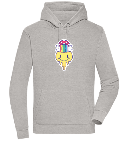 Rainbow Mushroom Smiley Design - Premium unisex hoodie_ORION GREY II_front