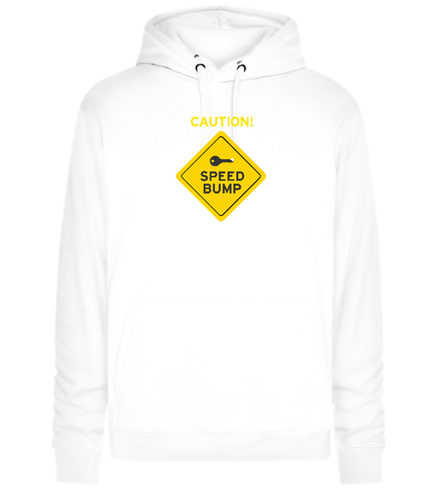 Speed Bump Design - Premium unisex hoodie_WHITE_front