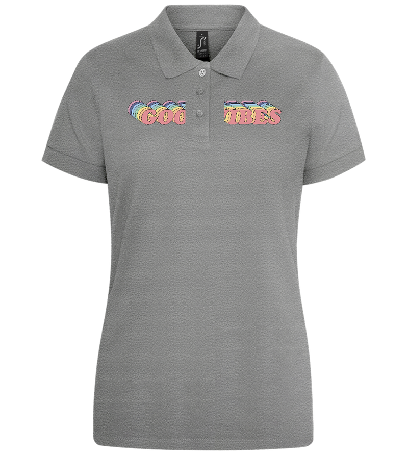 Good Vibes Rainbow Design - Premium women's polo shirt_ORION GREY II_front