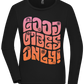 Good Vibes Design - Premium Women´s long sleeve t-shirt_DEEP BLACK_front