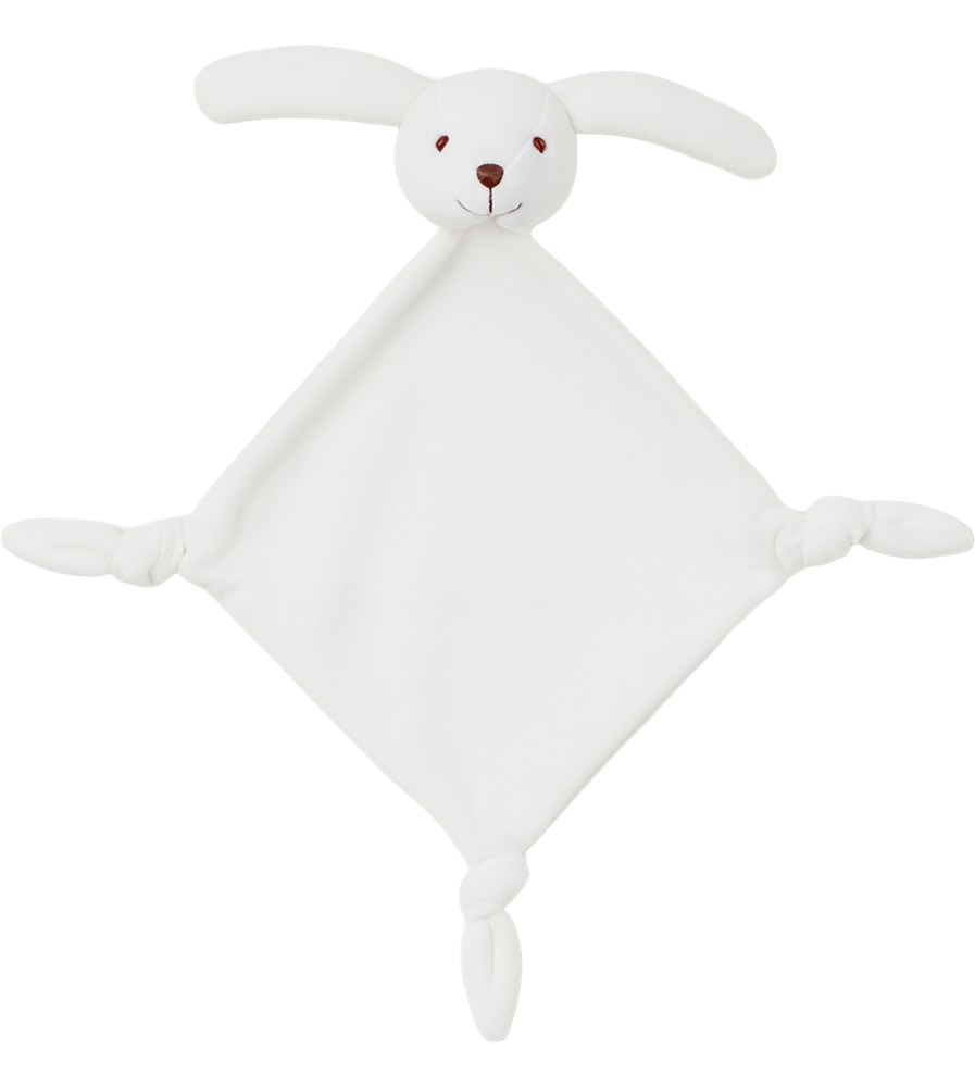 Plush Rabbit Sucking Towel_WHITE_front