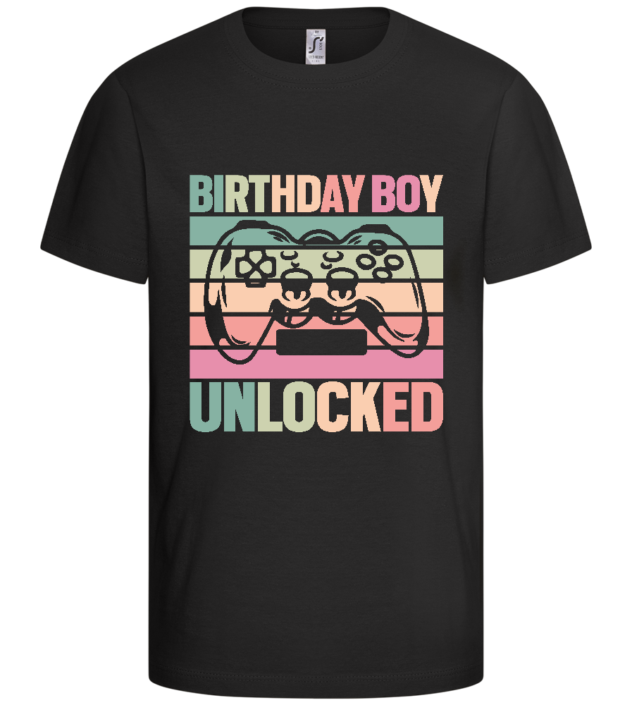 Birthday Boy design - Comfort kids fitted t-shirt_DEEP BLACK_front