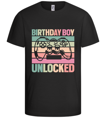 Birthday Boy design - Comfort kids fitted t-shirt_DEEP BLACK_front