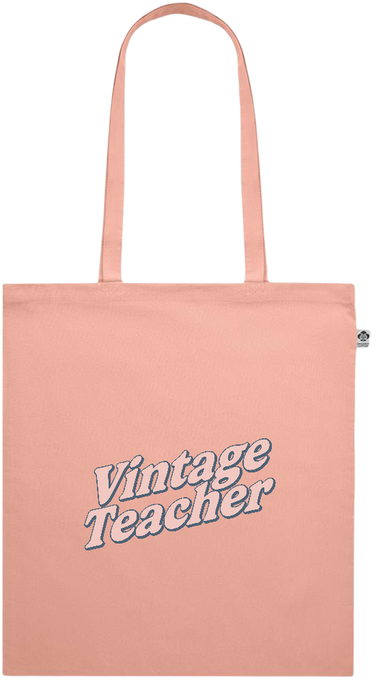 Vintage Teacher Design - Premium colored organic cotton shopping bag_ORANGE_front