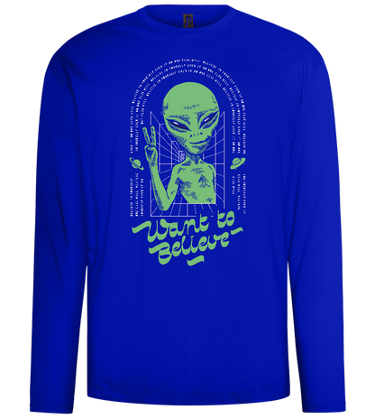 Want To Believe Alien Design - Comfort men's long sleeve t-shirt_OVERSEAS_front