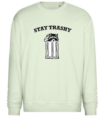 Stay Trashy Design - Comfort Essential Unisex Sweater_CREAMY GREEN_front