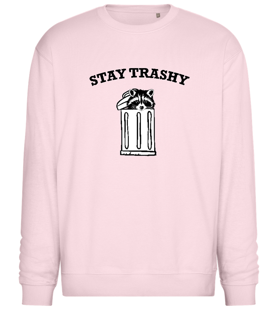 Stay Trashy Design - Comfort Essential Unisex Sweater_LIGHT PEACH ROSE_front