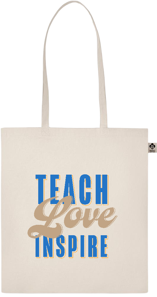 Teach Love Inspire Design - Basic organic cotton shopping bag_BEIGE_front