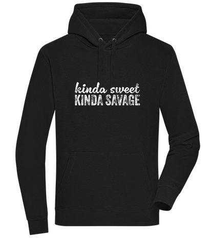 Kinda Sweet Kinda Savage Design - Premium unisex hoodie_BLACK_front