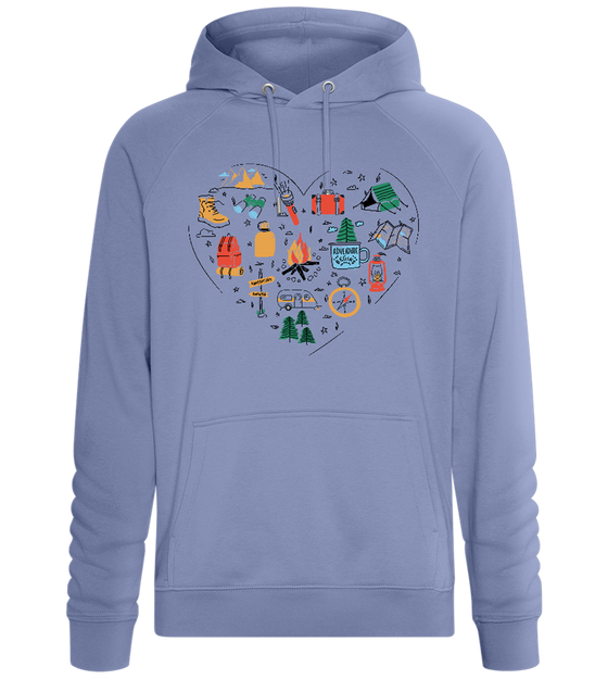 Camping Heart Design - Comfort unisex hoodie_BLUE_front