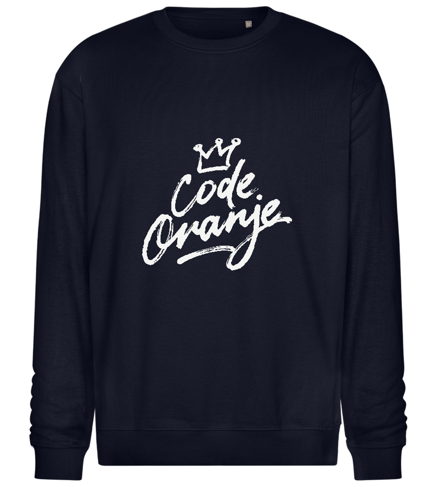 Code Oranje Kroontje Design - Comfort Essential Unisex Sweater_FRENCH NAVY_front