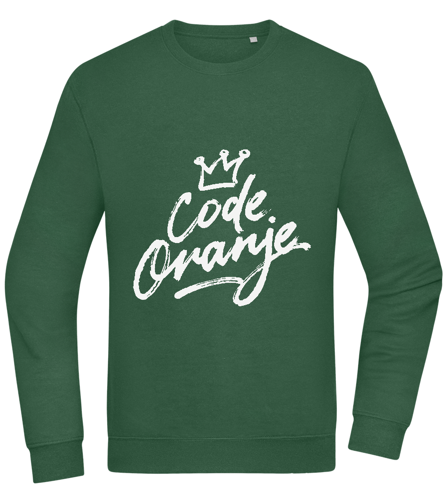 Code Oranje Kroontje Design - Comfort Essential Unisex Sweater_GREEN BOTTLE_front