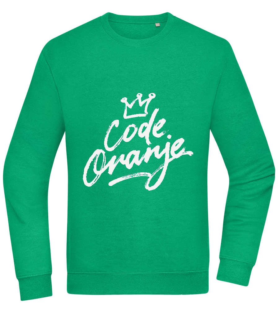 Code Oranje Kroontje Design - Comfort Essential Unisex Sweater_MEADOW GREEN_front