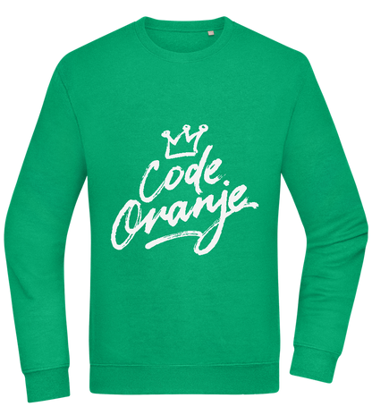 Code Oranje Kroontje Design - Comfort Essential Unisex Sweater_MEADOW GREEN_front