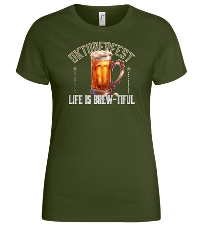 Life is Brew-tiful Design - Basic women's t-shirt_ARMY_front