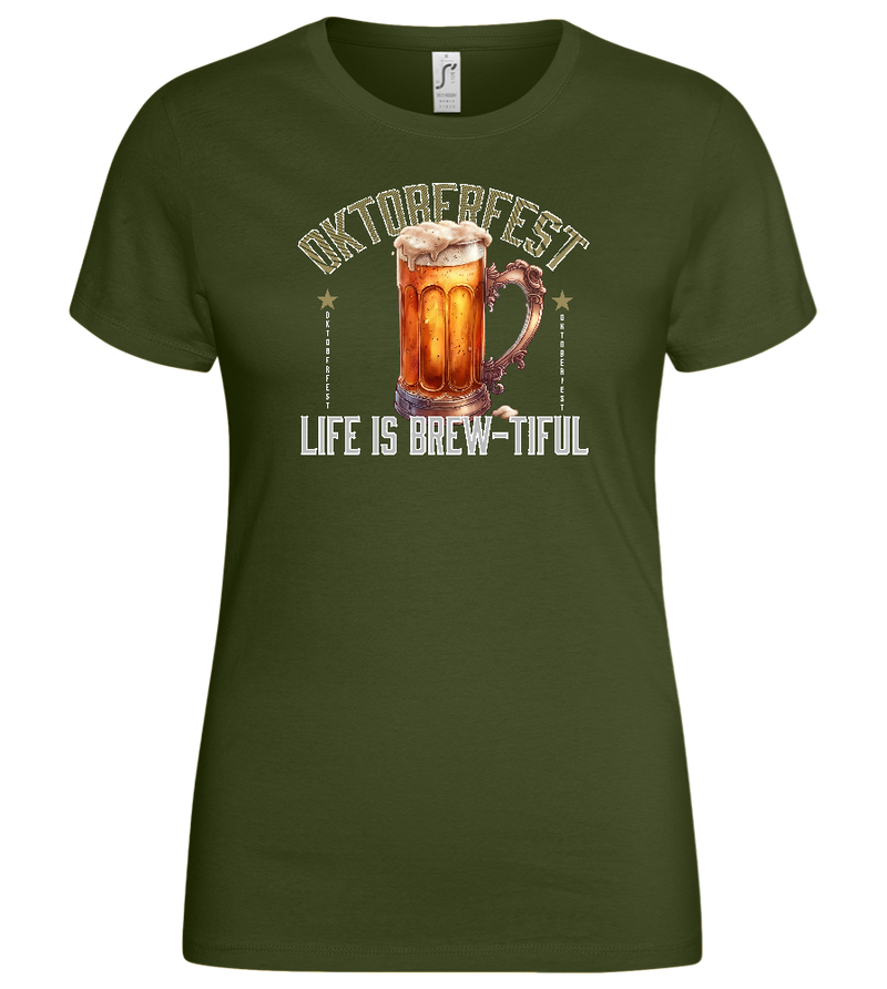 Life is Brew-tiful Design - Basic women's t-shirt_ARMY_front