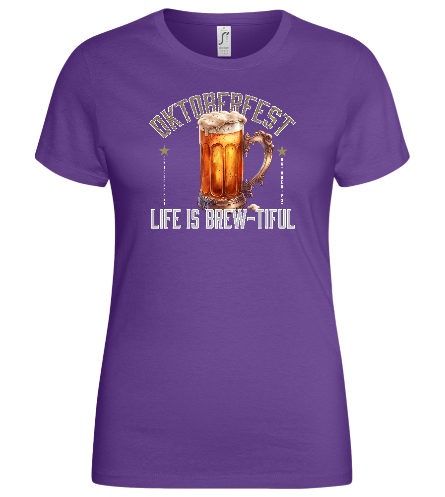 Life is Brew-tiful Design - Basic women's t-shirt_DARK PURPLE_front