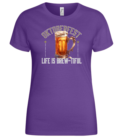 Life is Brew-tiful Design - Basic women's t-shirt_DARK PURPLE_front