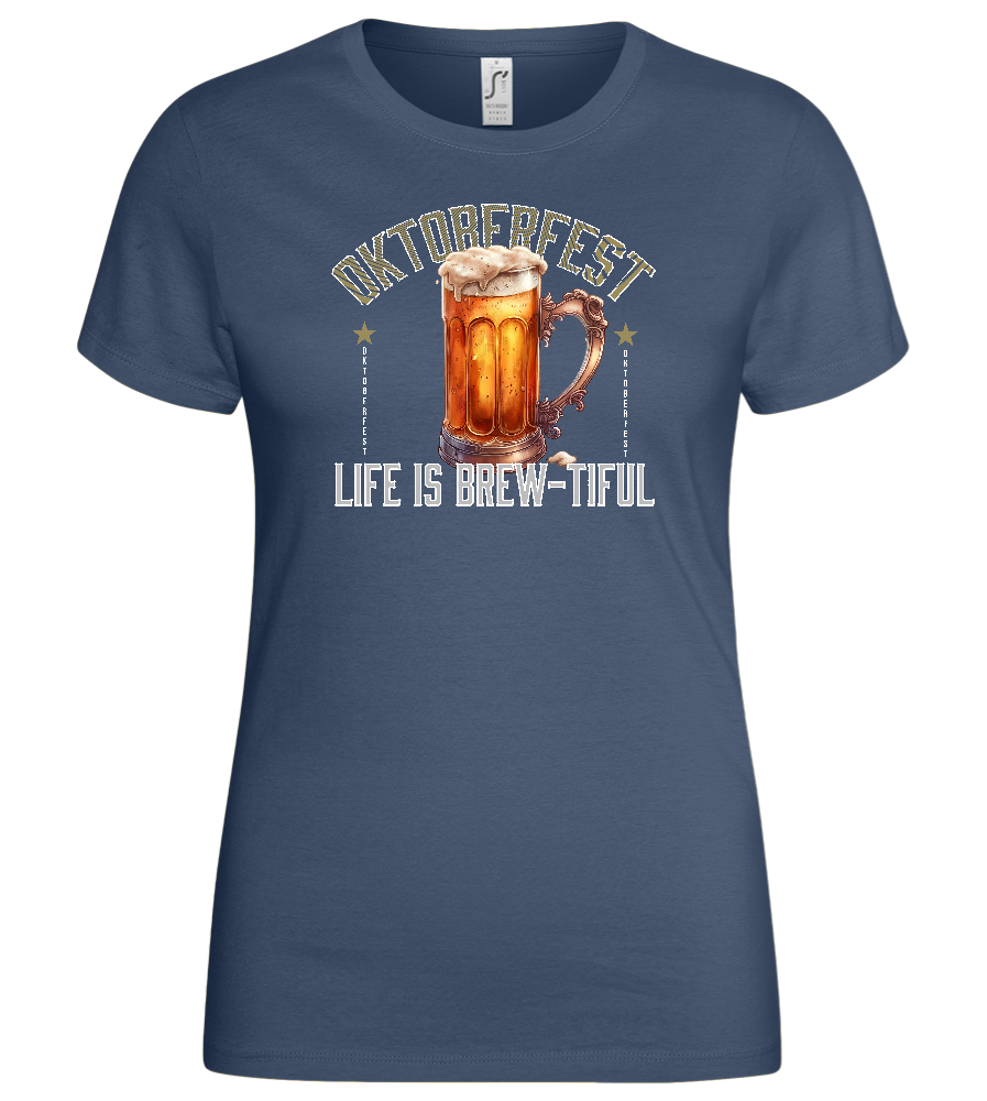 Life is Brew-tiful Design - Basic women's t-shirt_DENIM_front