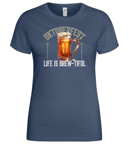 Life is Brew-tiful Design - Basic women's t-shirt_DENIM_front