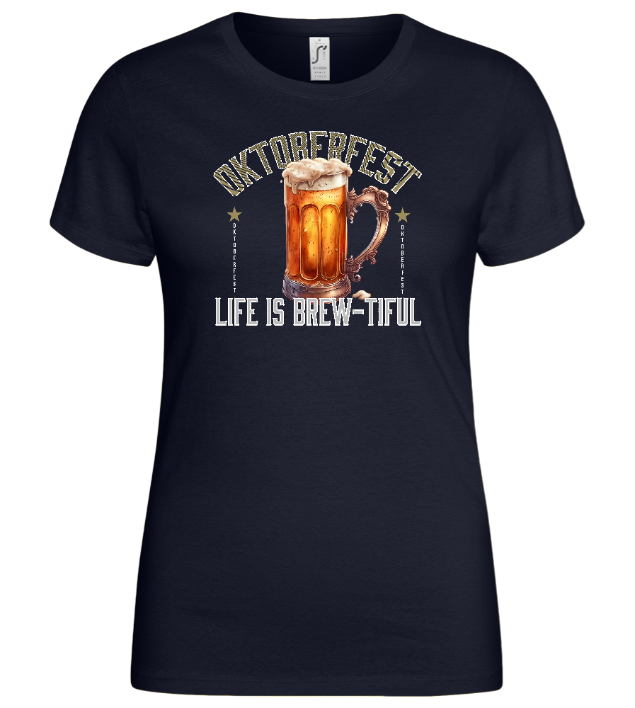 Life is Brew-tiful Design - Basic women's t-shirt_FRENCH NAVY_front