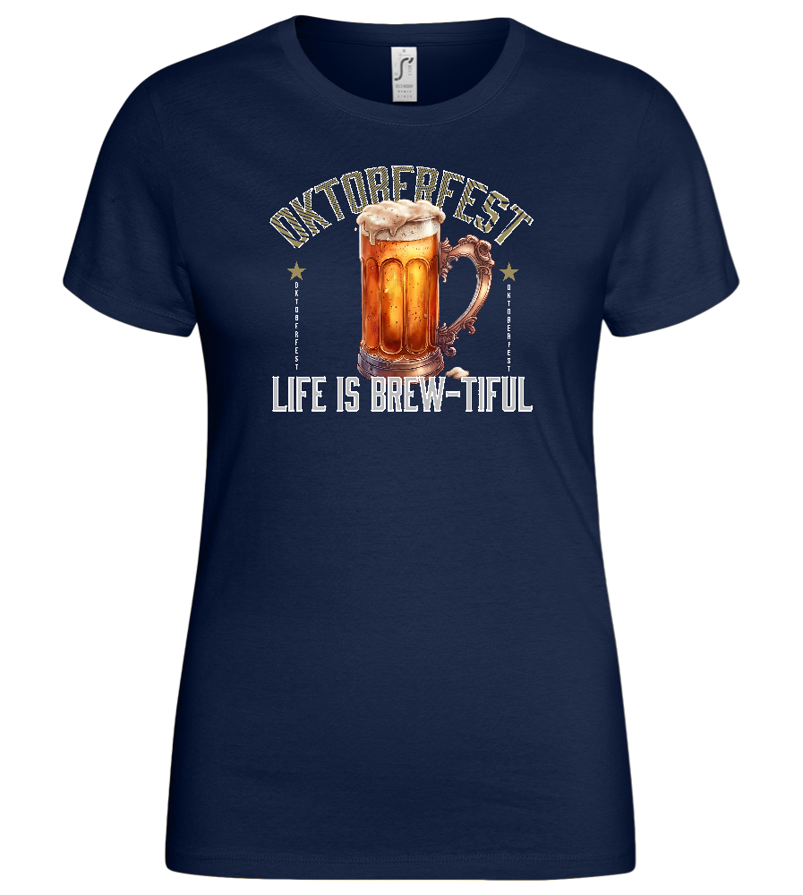 Life is Brew-tiful Design - Basic women's t-shirt_MARINE_front