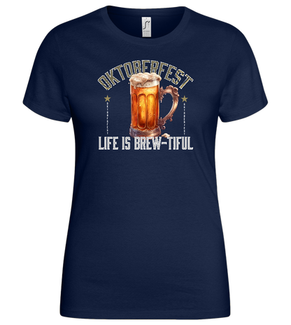 Life is Brew-tiful Design - Basic women's t-shirt_MARINE_front