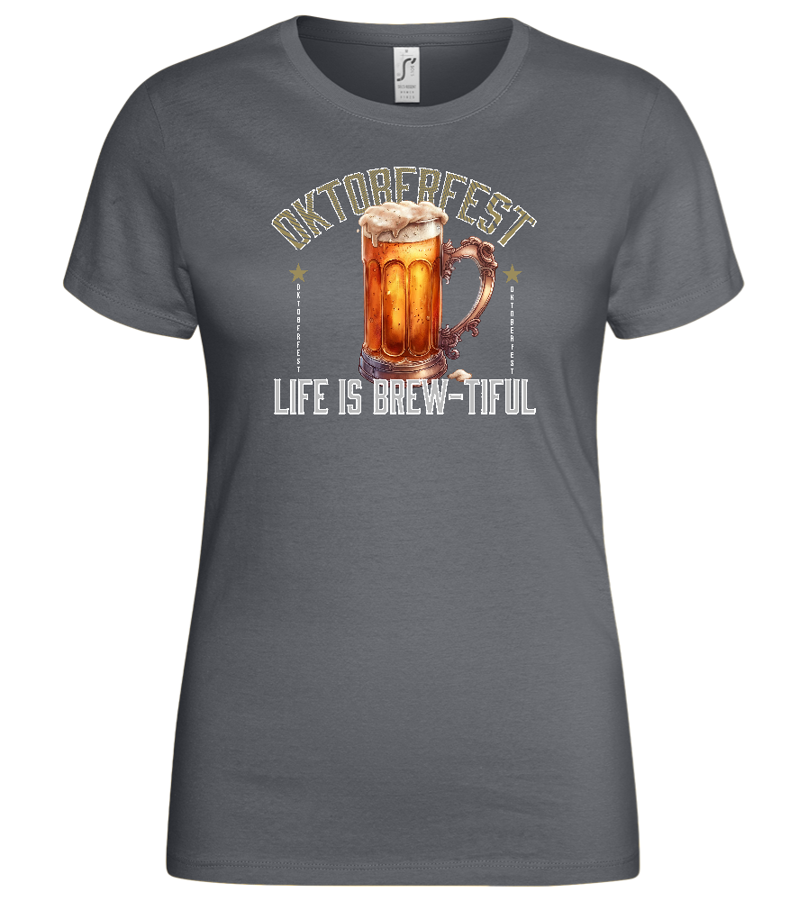 Life is Brew-tiful Design - Basic women's t-shirt_MOUSE GREY_front