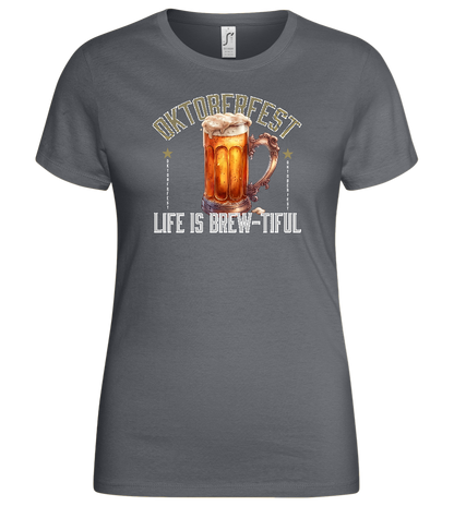 Life is Brew-tiful Design - Basic women's t-shirt_MOUSE GREY_front