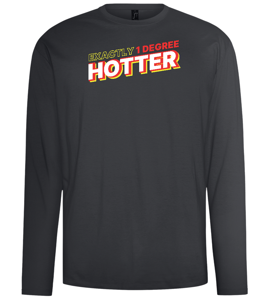 1 Degree Hotter Design - Comfort men's long sleeve t-shirt_DARK GRAY_front