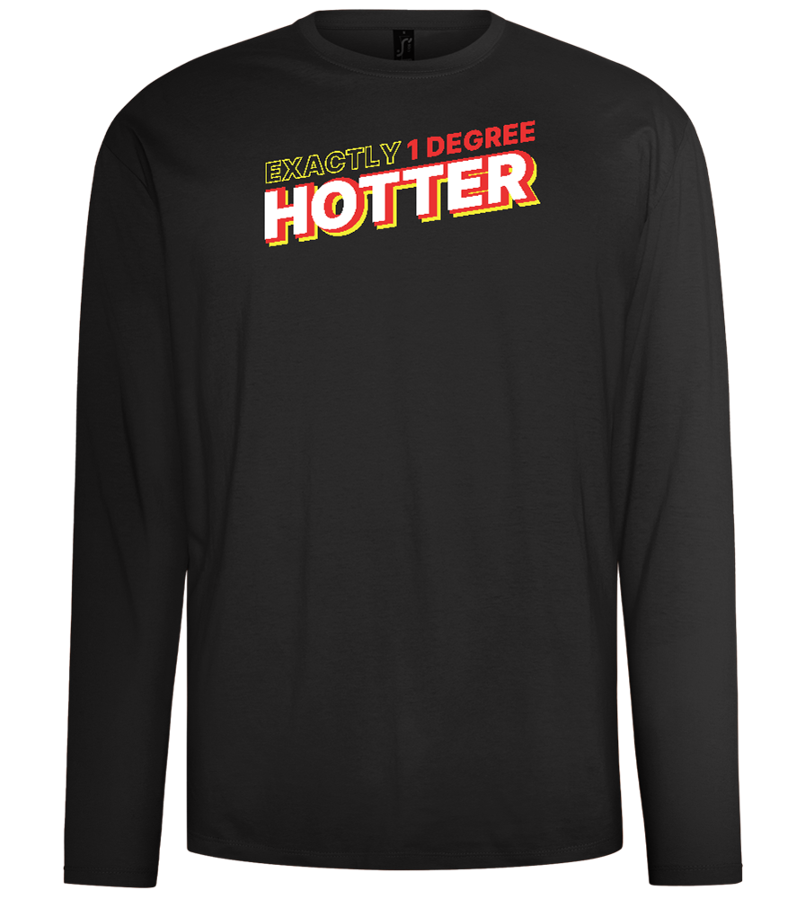 1 Degree Hotter Design - Comfort men's long sleeve t-shirt_DEEP BLACK_front