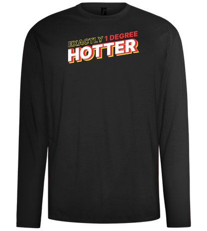 1 Degree Hotter Design - Comfort men's long sleeve t-shirt_DEEP BLACK_front