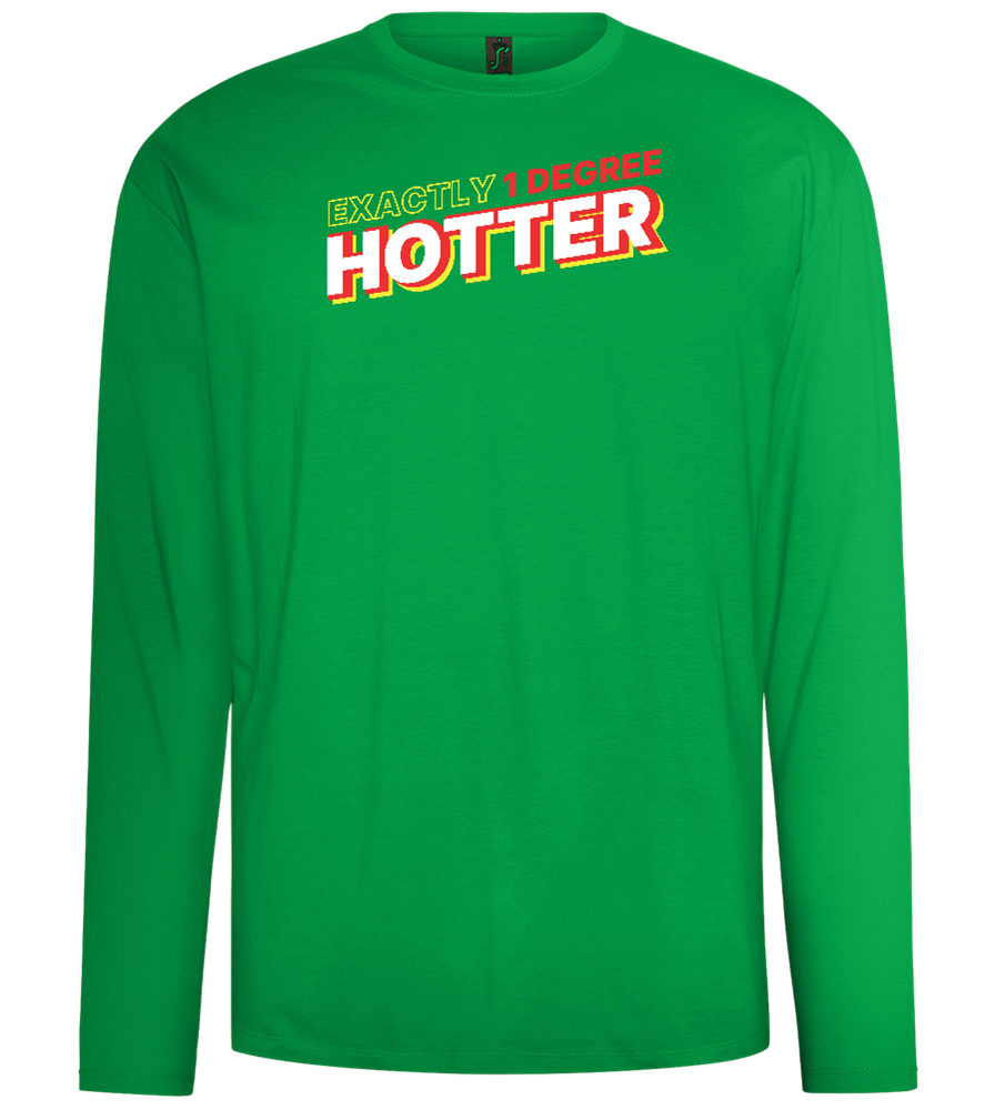 1 Degree Hotter Design - Comfort men's long sleeve t-shirt_MEADOW GREEN_front