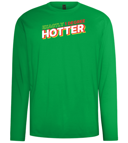 1 Degree Hotter Design - Comfort men's long sleeve t-shirt_MEADOW GREEN_front