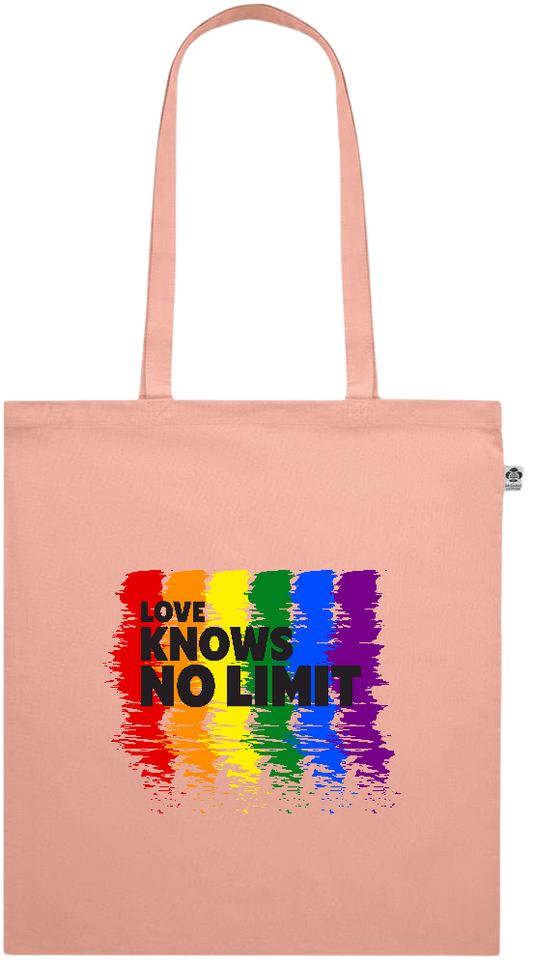 Love Knows No Limits Design - Premium colored organic cotton shopping bag_ORANGE_front