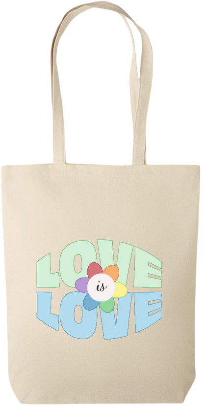 Love is Love Flower Design - Premium canvas cotton tote bag_BEIGE_front