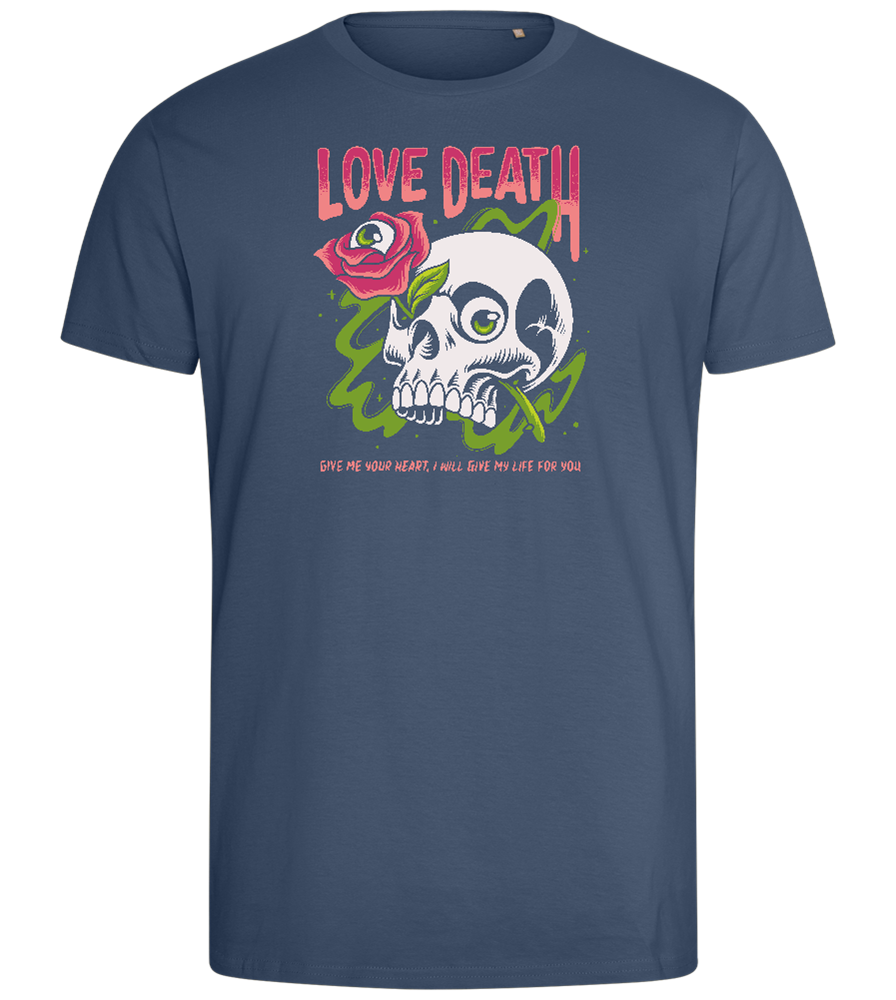 Skull Love Death Design - Comfort men's fitted t-shirt_DENIM_front