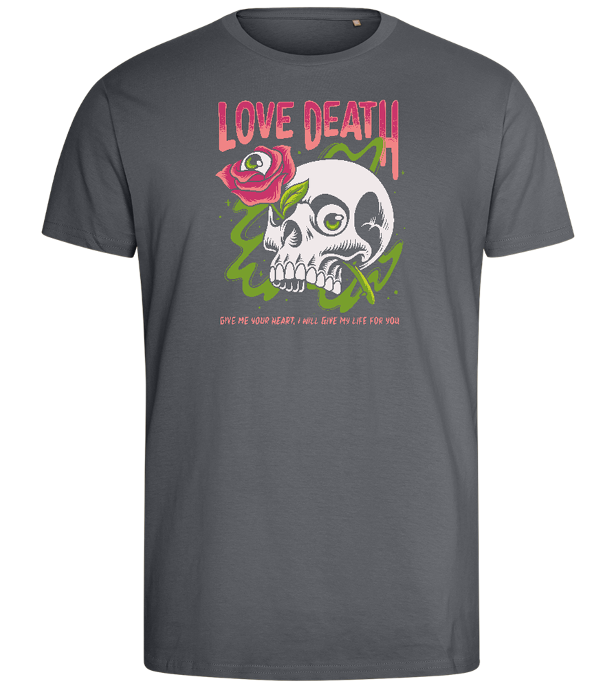 Skull Love Death Design - Comfort men's fitted t-shirt_MOUSE GREY_front