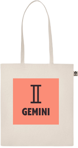 Zodiac Gemini Design - Basic organic cotton shopping bag