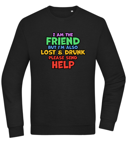 I am the Friend Design - Comfort Essential Unisex Sweater_BLACK_front