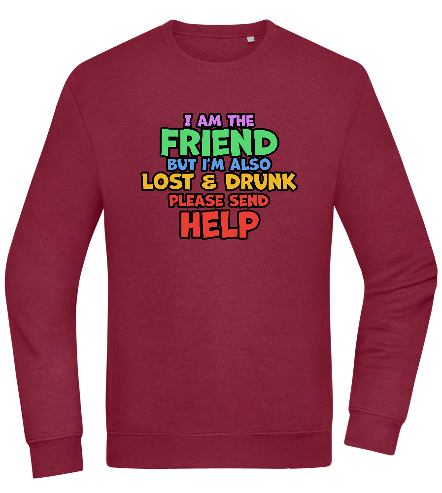 I am the Friend Design - Comfort Essential Unisex Sweater_BORDEAUX_front