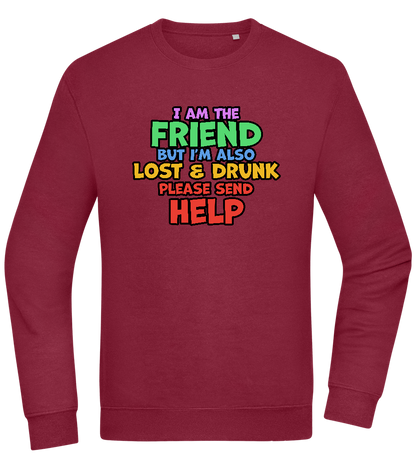 I am the Friend Design - Comfort Essential Unisex Sweater_BORDEAUX_front