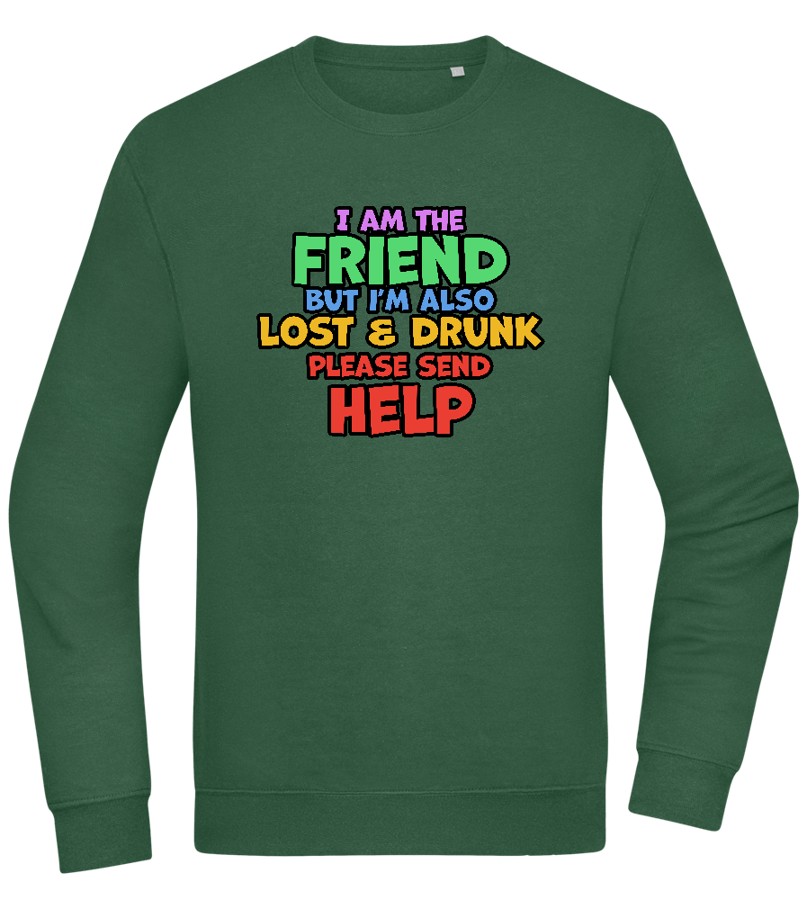 I am the Friend Design - Comfort Essential Unisex Sweater_GREEN BOTTLE_front