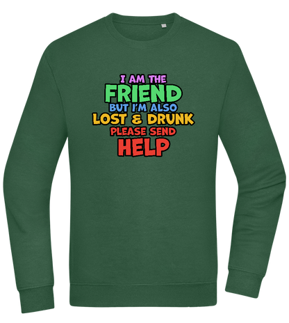 I am the Friend Design - Comfort Essential Unisex Sweater_GREEN BOTTLE_front