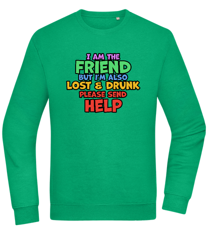 I am the Friend Design - Comfort Essential Unisex Sweater_MEADOW GREEN_front