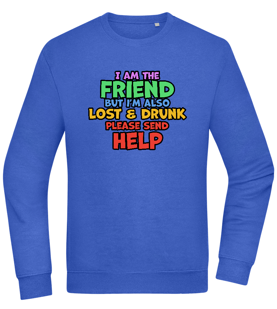 I am the Friend Design - Comfort Essential Unisex Sweater_ROYAL_front