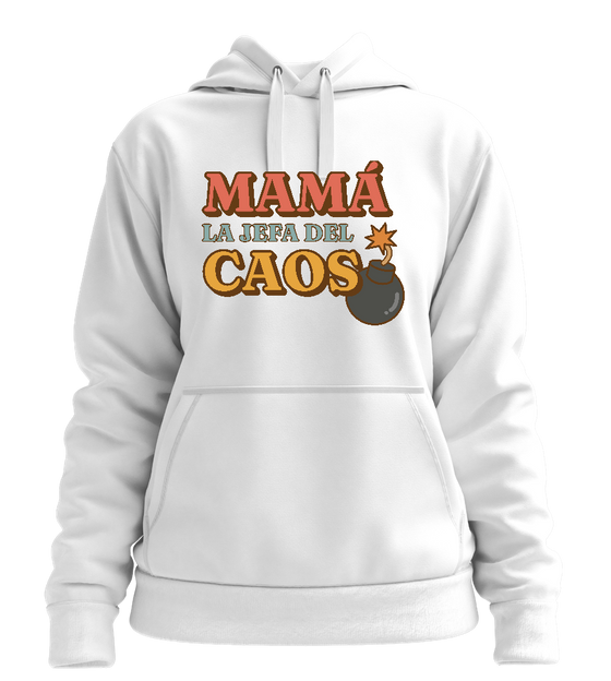 La Jefa del Caos Design - Premium women's hoodie_WHITE_front