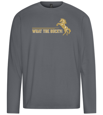 What The Buck Design - Premium men's long sleeve t-shirt_MOUSE GREY_front